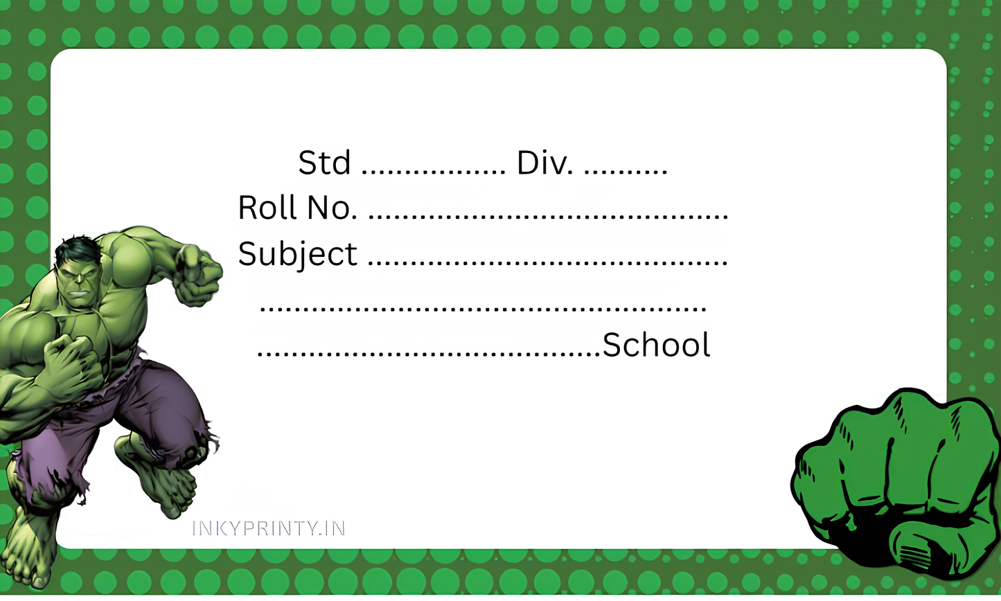 Hulk Name slip-4