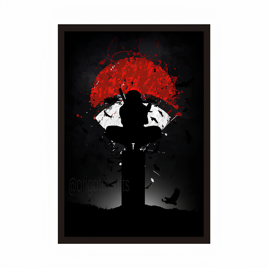 Itachi Uchiha with Crest Framed Poster