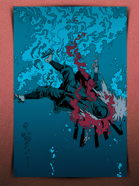 Jiraiya Drowning Wall Poster