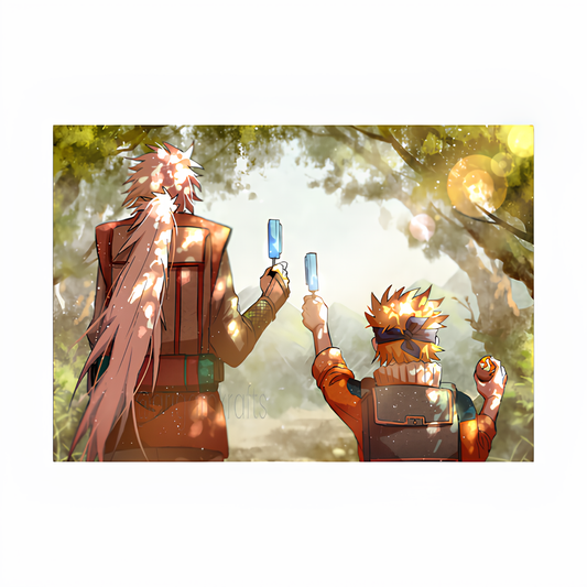 Jiraiya and Naruto Uzumaki Poster