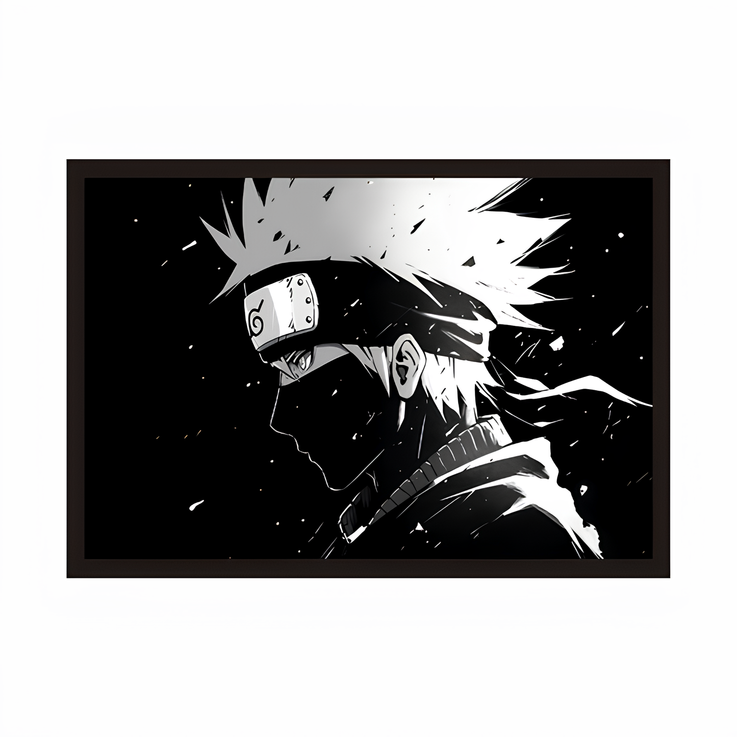 Kakashi Hatake Black & White Framed Poster