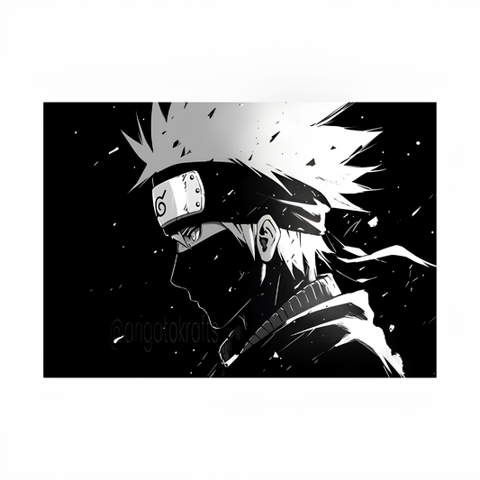 Kakashi Hatake Black & White Poster