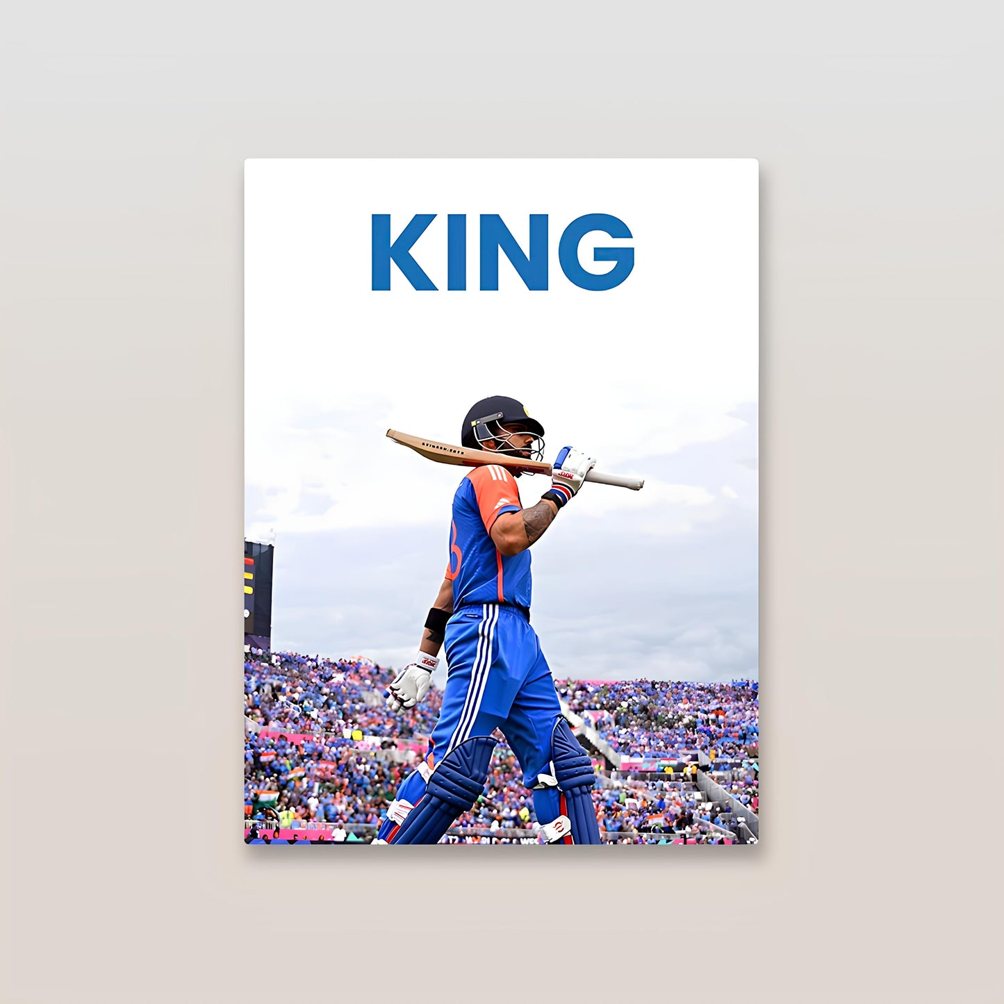 King - Virat Kohli Cricket Metal Poster