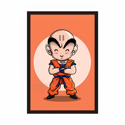 Krillin Artwork - DBZ Framed