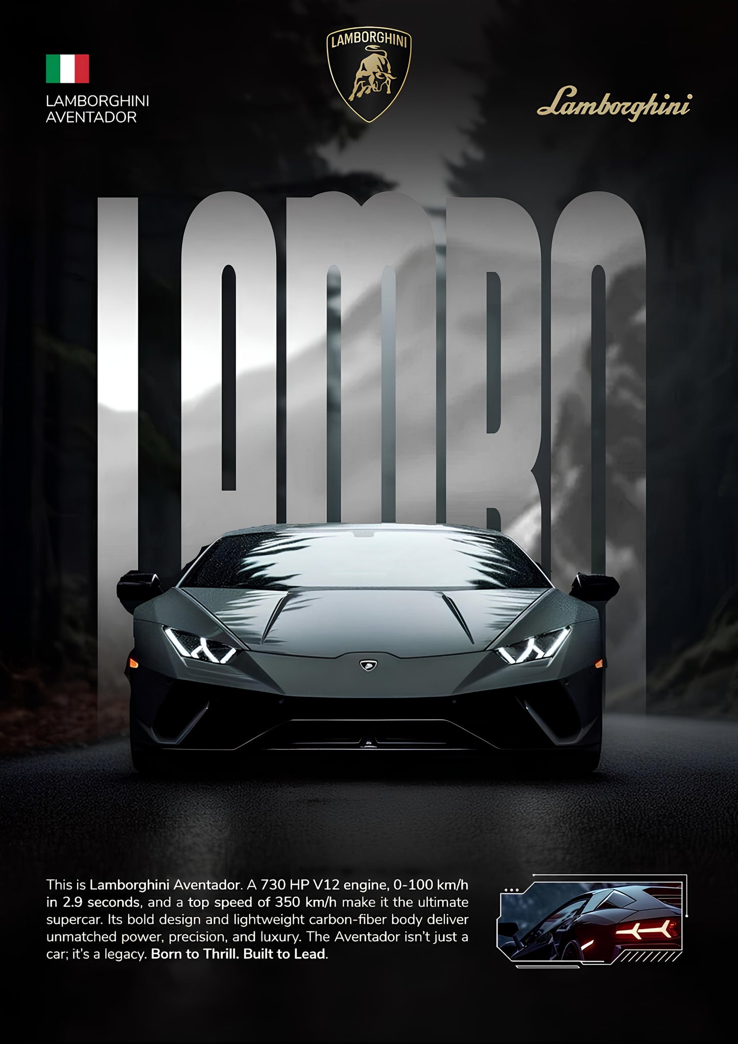 LAMBORGHINI AVENTADOR POSTER-2