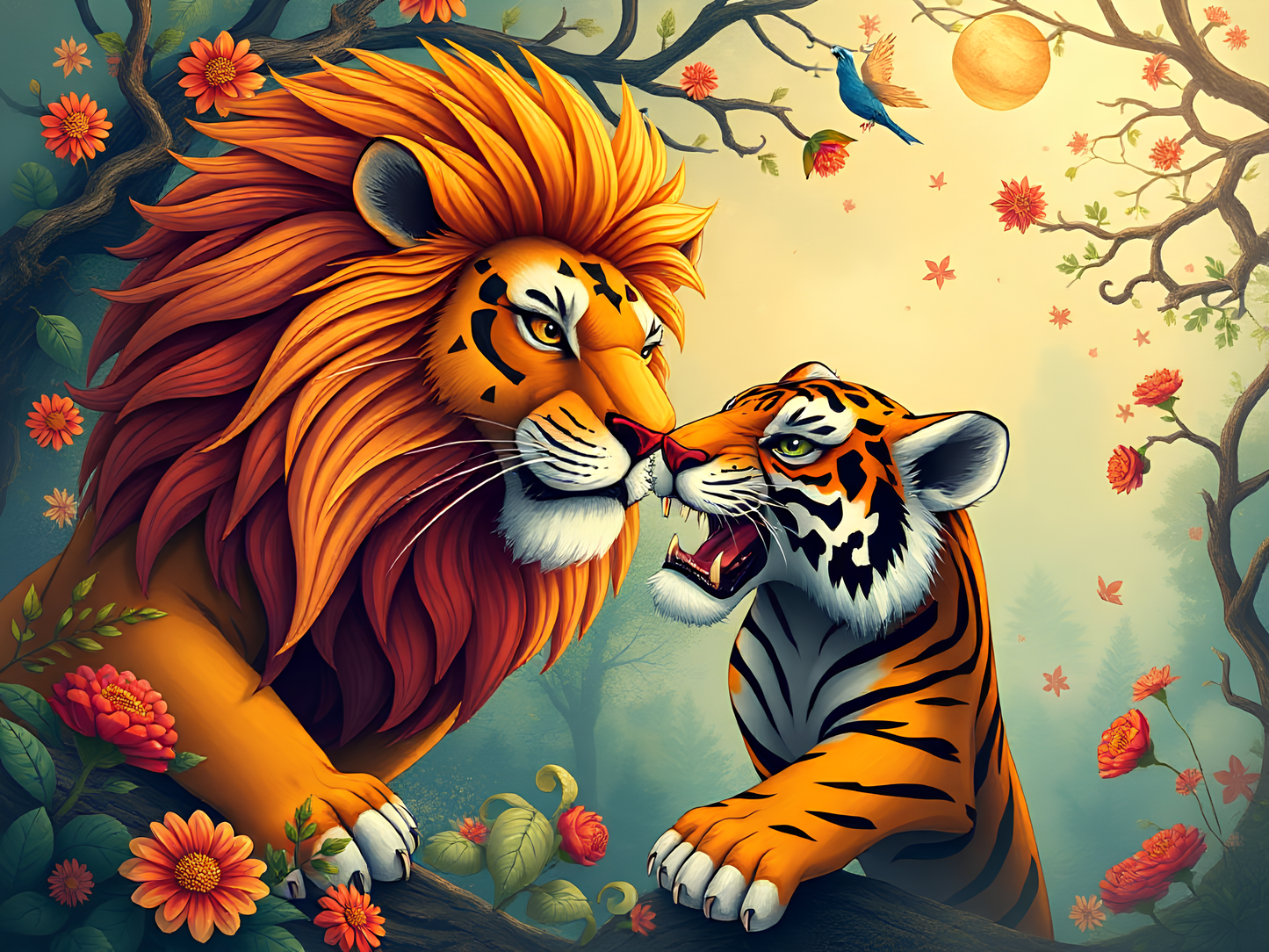 Lion Vs Tiger Poster-4