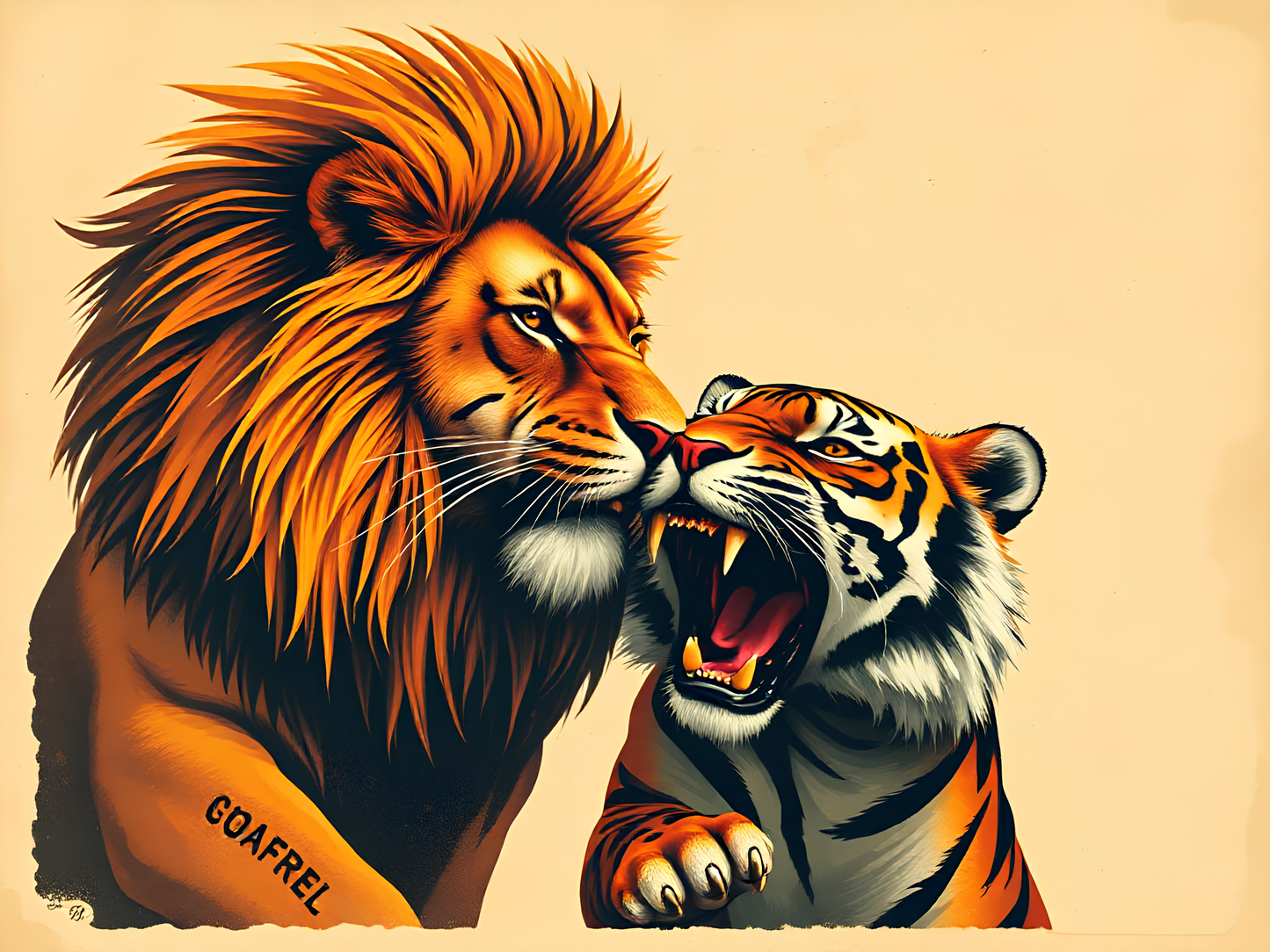 Lion Vs Tiger Poster