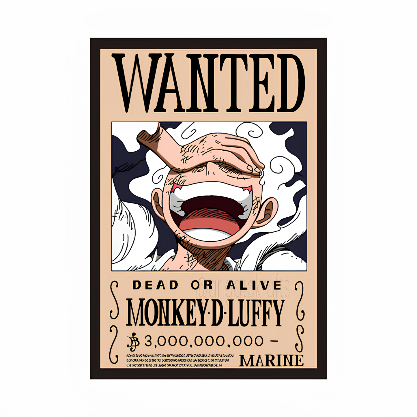 Luffy 3B Wanted Poster Framed