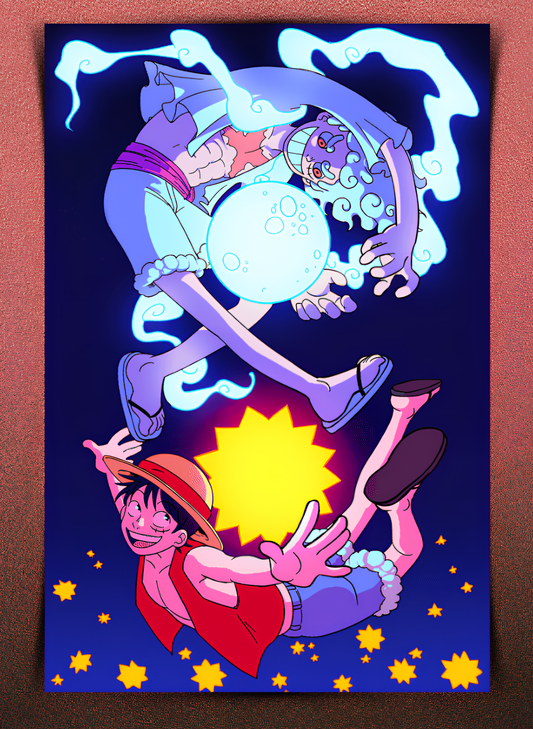 Luffy Sun & Moon Wall Poster