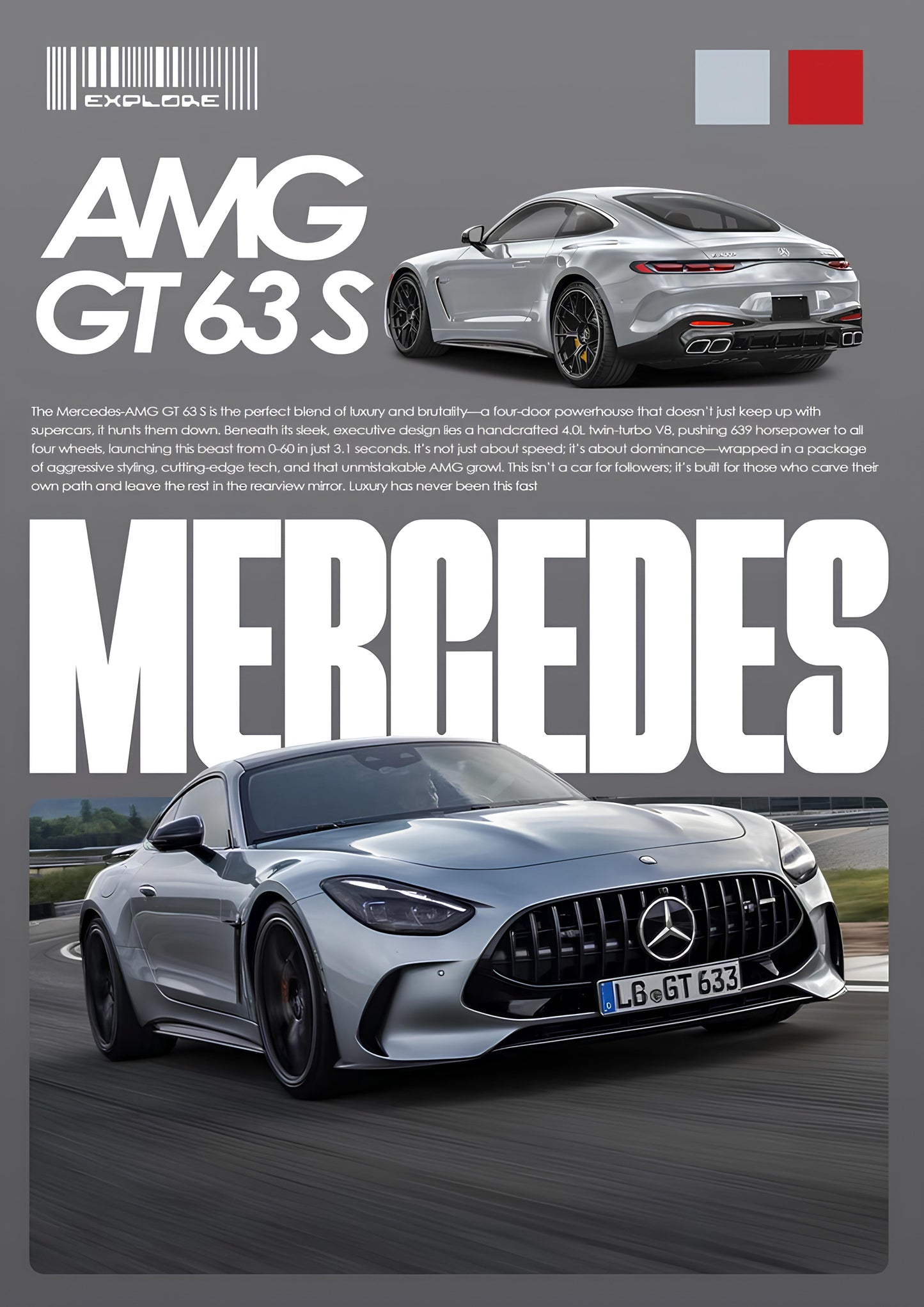 MERCEDES GT 63 S POSTER