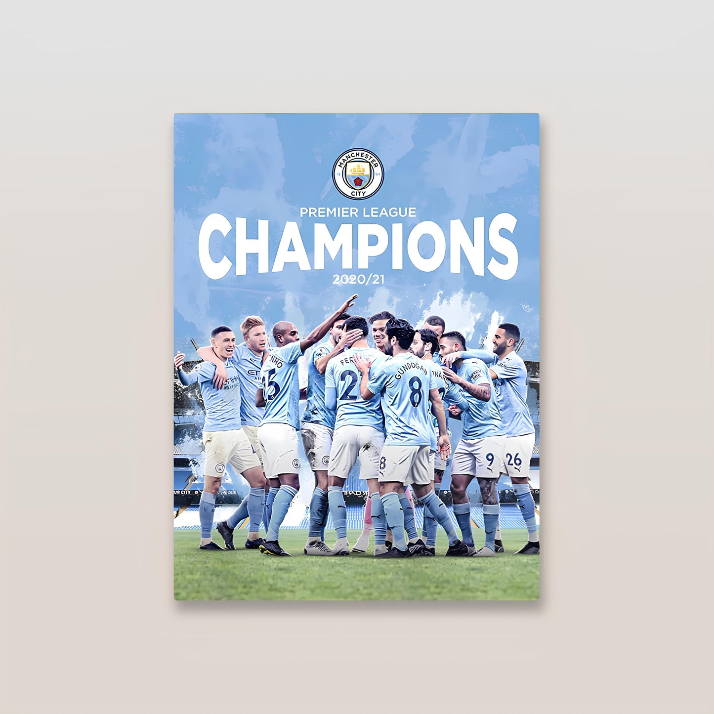 Man City 2021 Champions Metal Poster