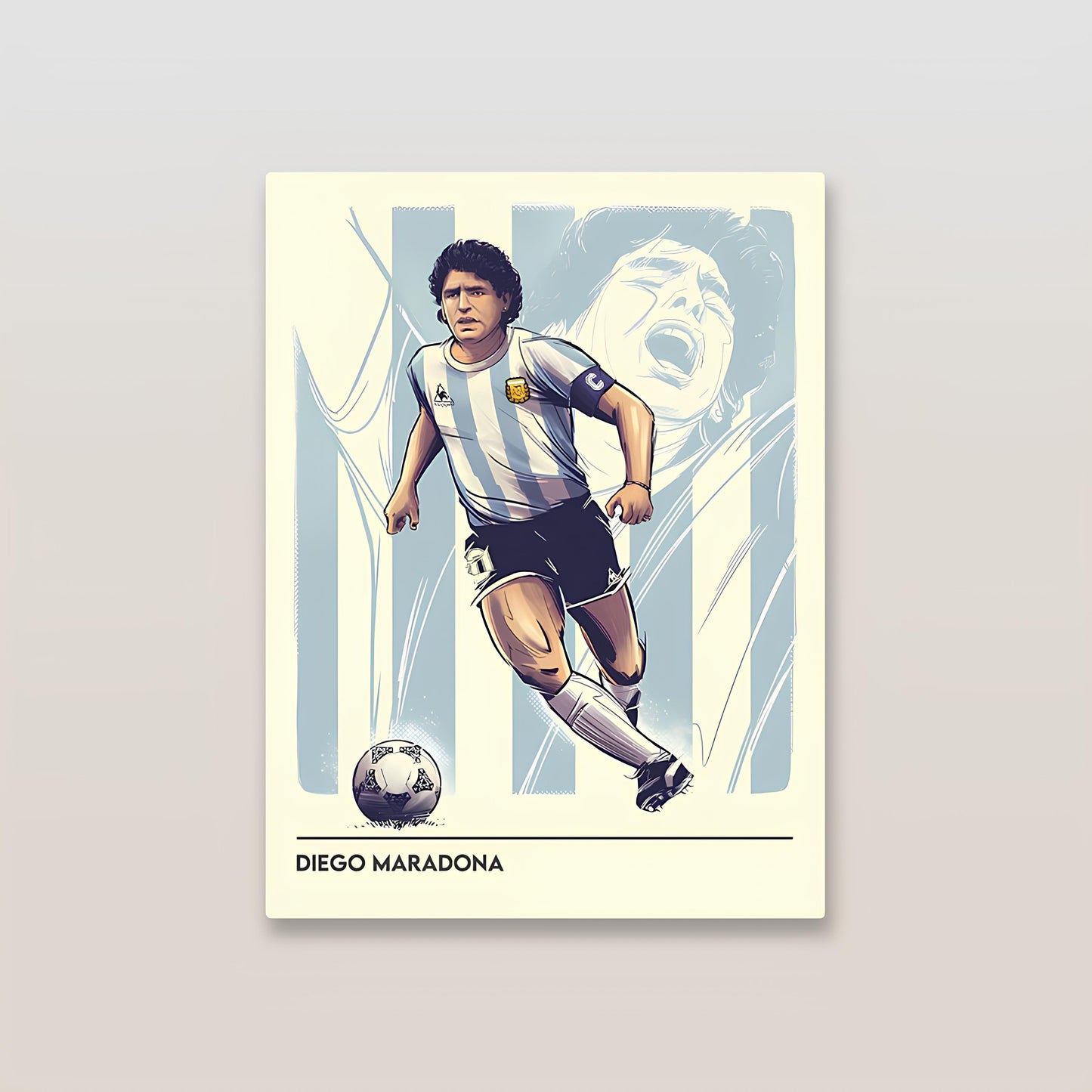 Maradona Minimal Metal Poster