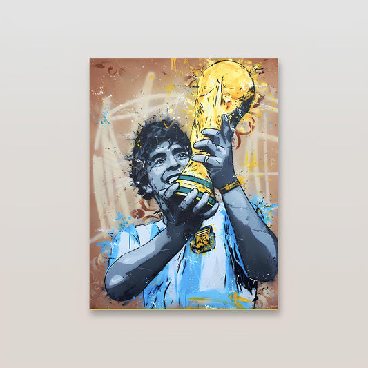 Maradona World Cup Metal Poster