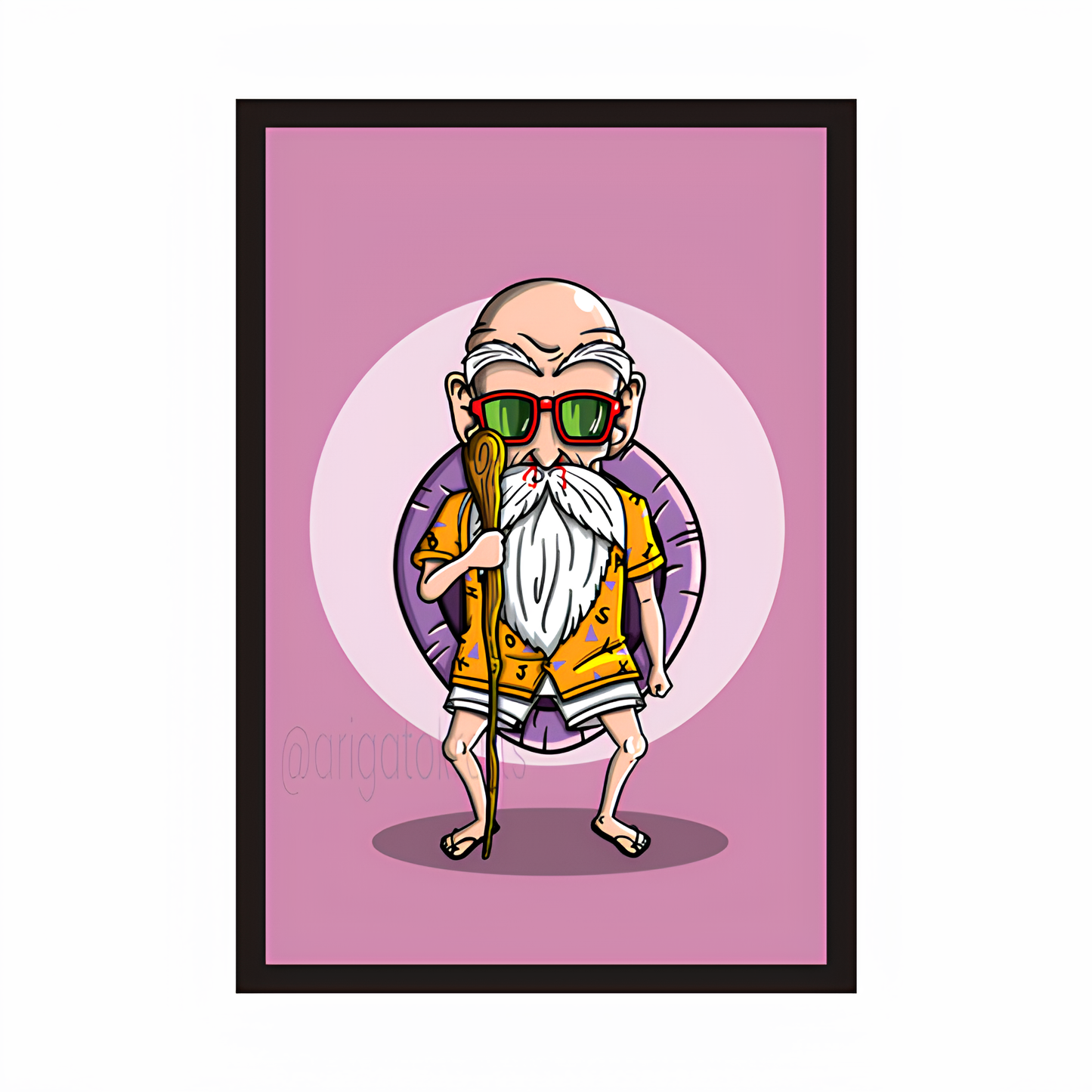 Master Roshi Artwork - DBZ Framed