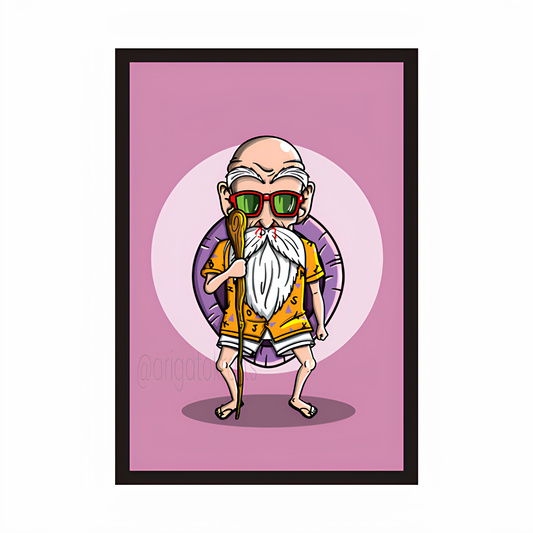 Master Roshi Artwork - DBZ Framed