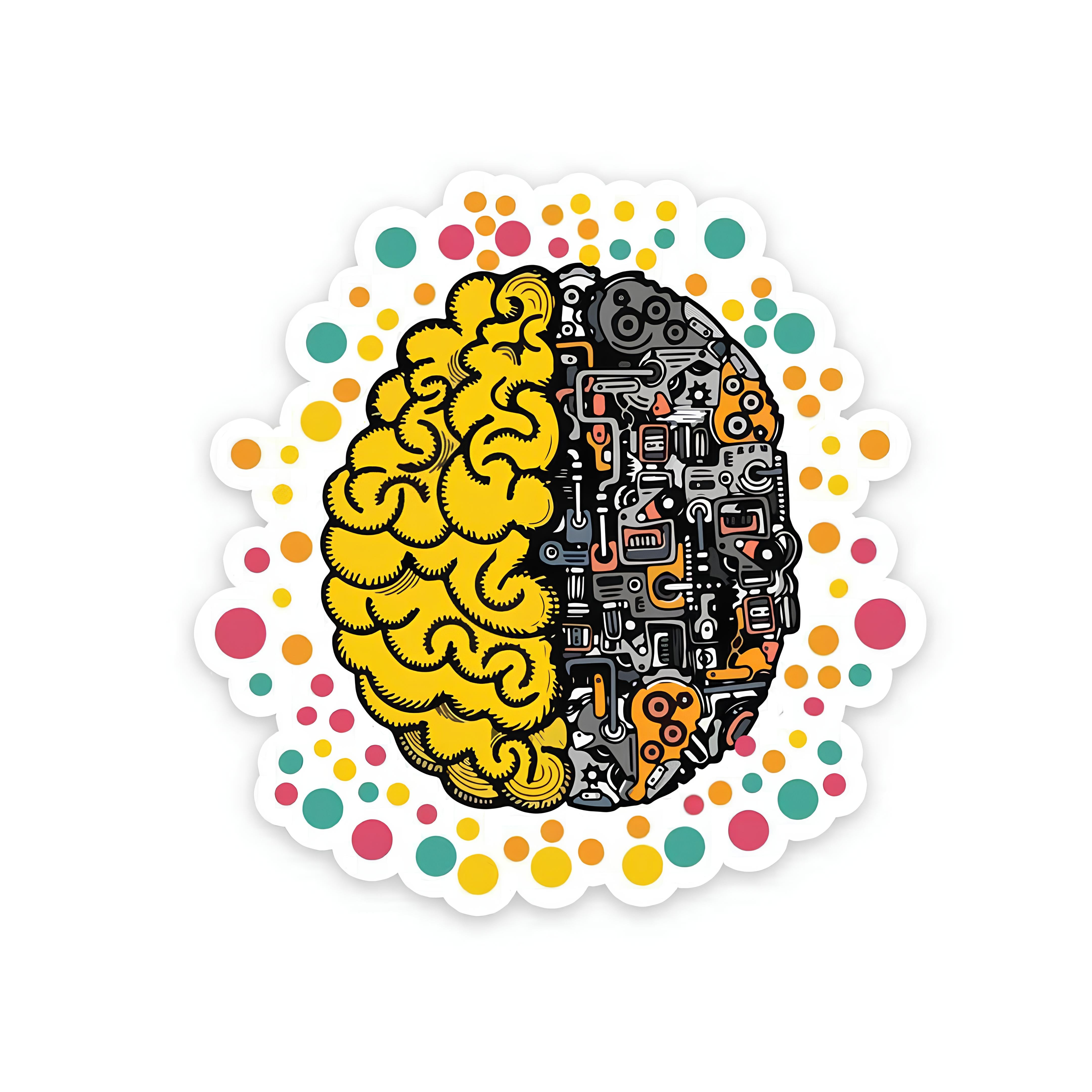 Mechanical brain sticker – Inkyprinty.in