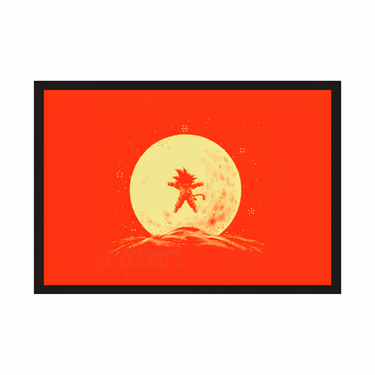 Minimalist DBZ Frame with Red Background