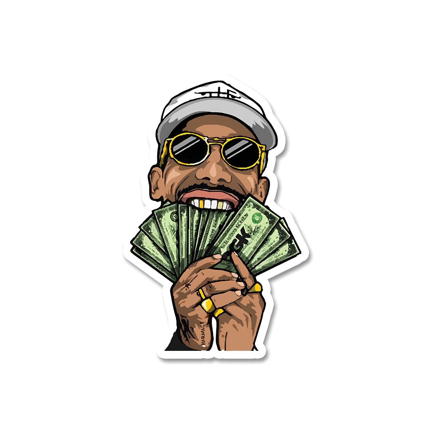 Money in mouth Sticker