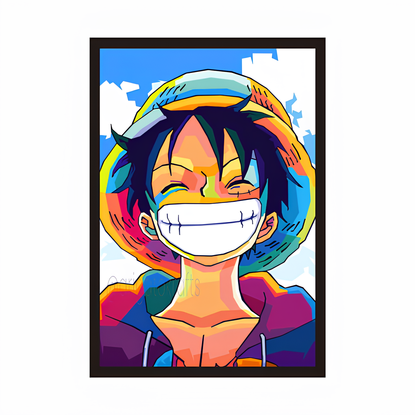 Monkey D Luffy Custom Artwork Framed