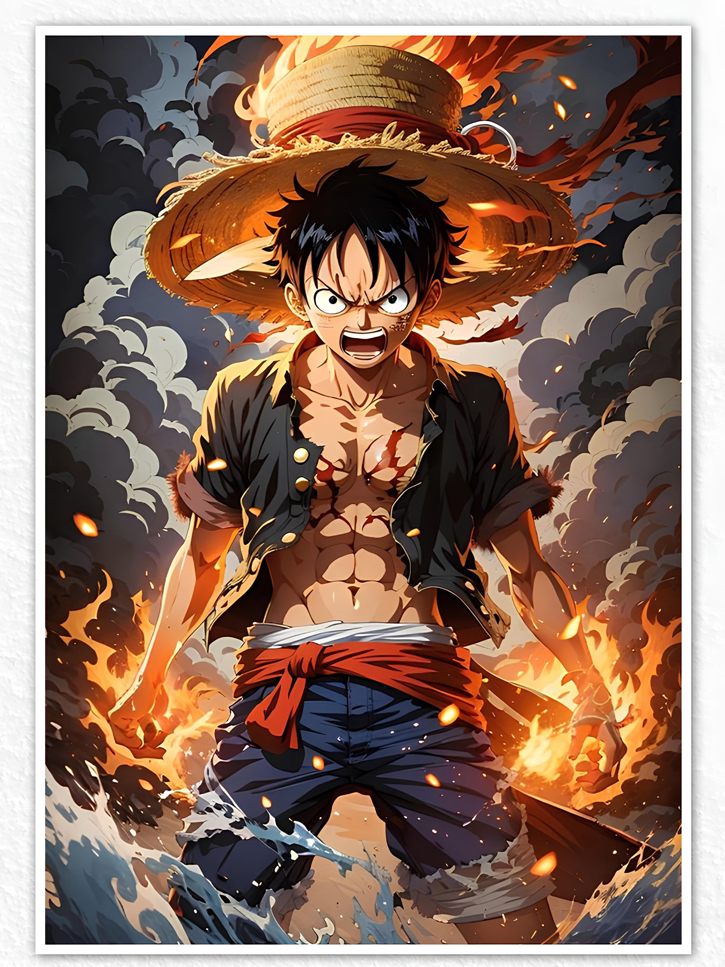 Monkey D Luffy Fire Flame Poster