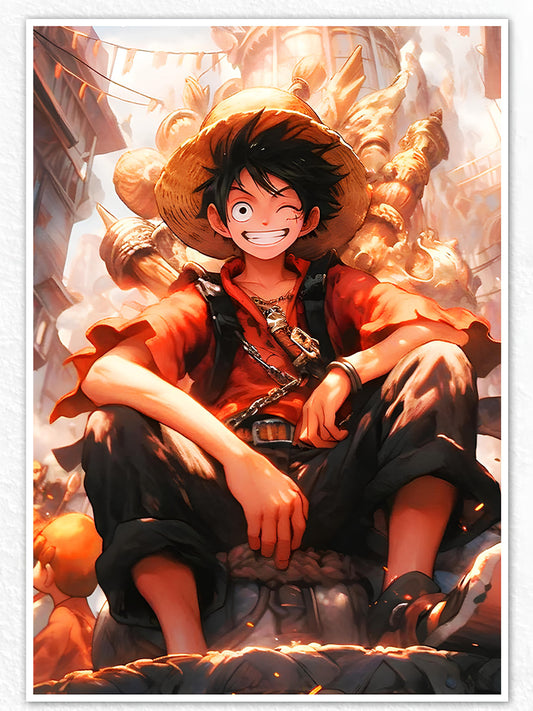 Monkey D Luffy Hot Fire Seat Poster