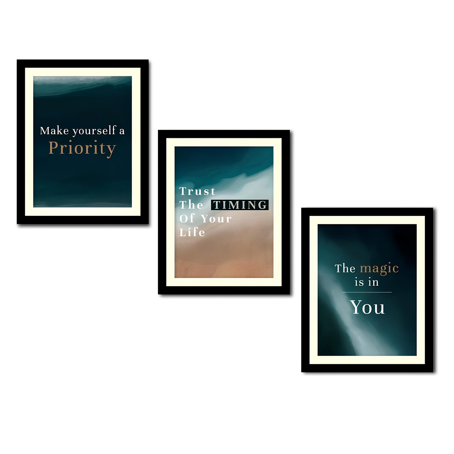 Motivational Quotes Wall Hanging Frames Set of Three