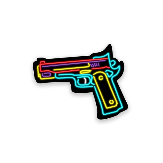 Neon gun sticker