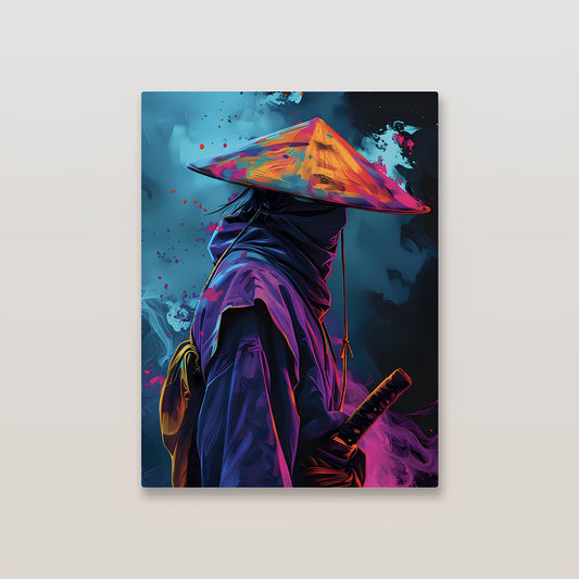 Ninja Fluorecent Art Metal Poster