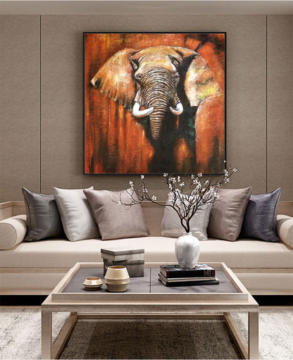 Elephant oil painting