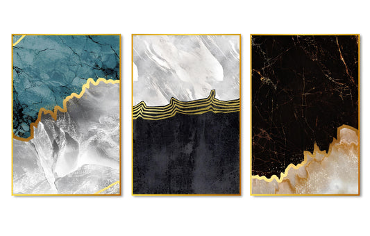 Paint Texture Decorative Floating Canvas Wall Painting Set of Three