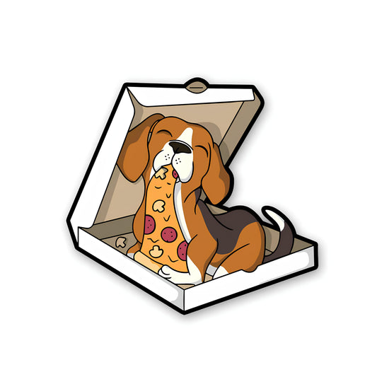 Pizza dog sticker