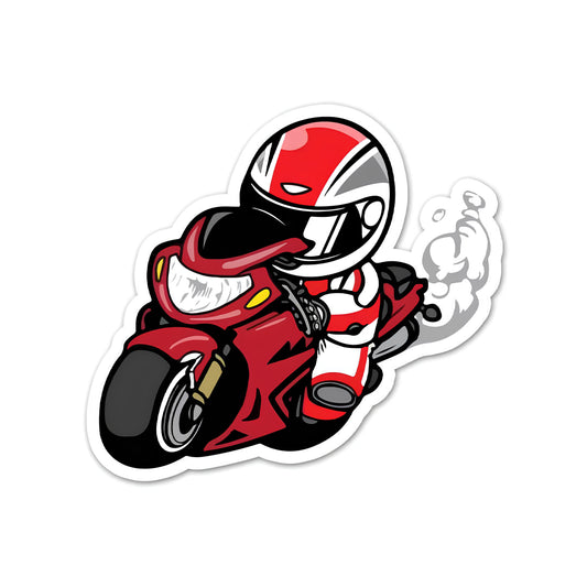 Red biker sticker