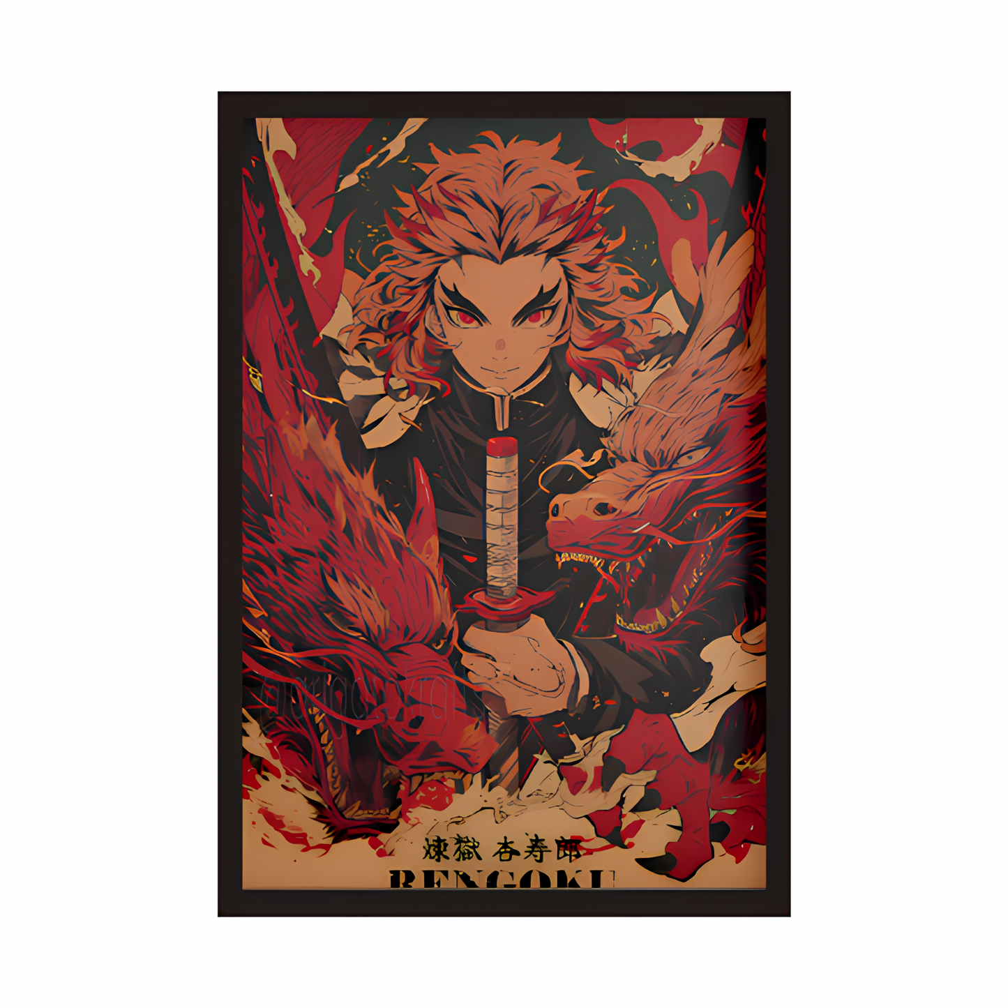 Rengoku Dragon Potrait Framed