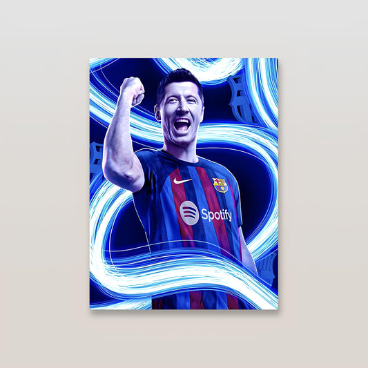 Robert Lewandowski Barcelona Metal Poster