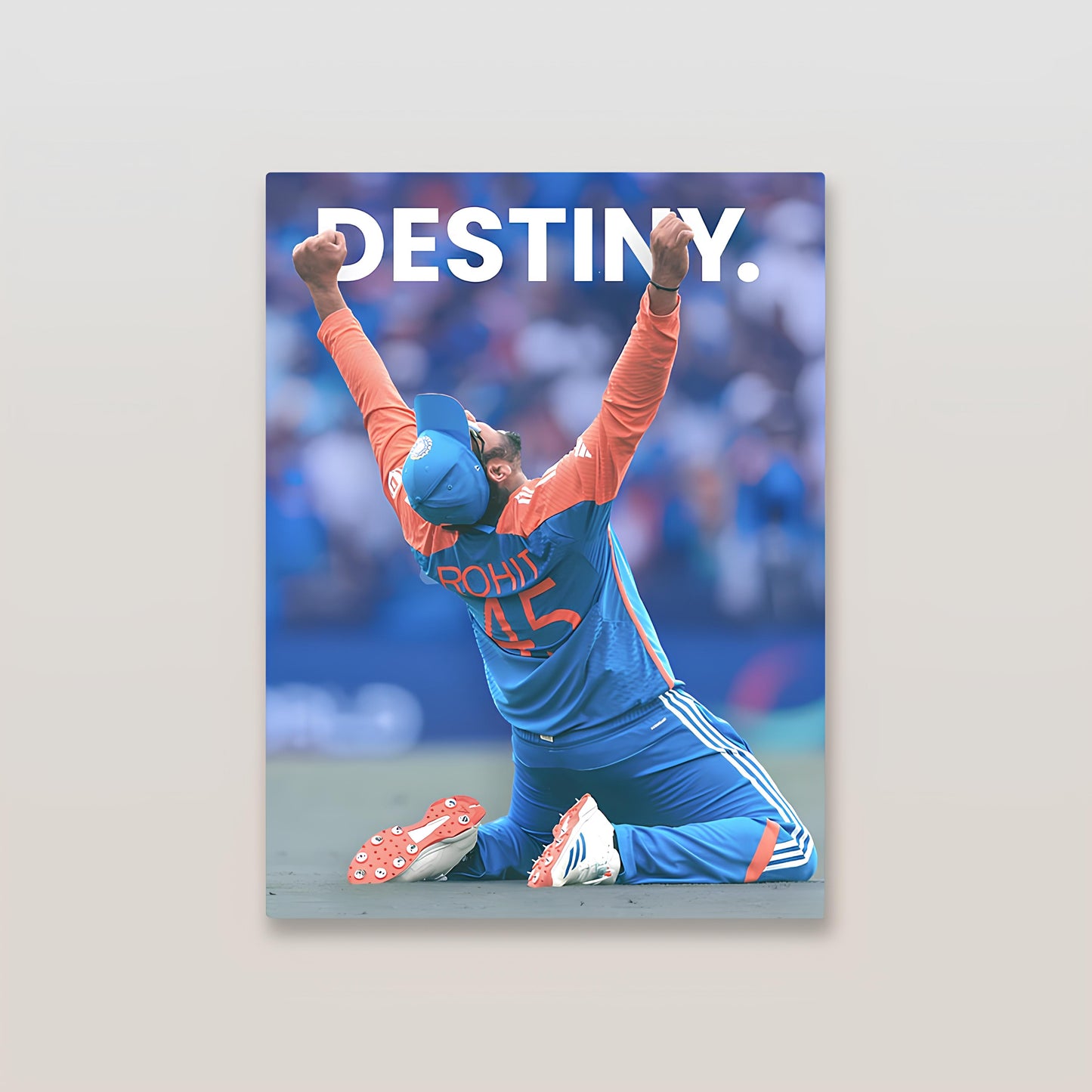 Rohit Sharma Motivational Cricket Metal Poster