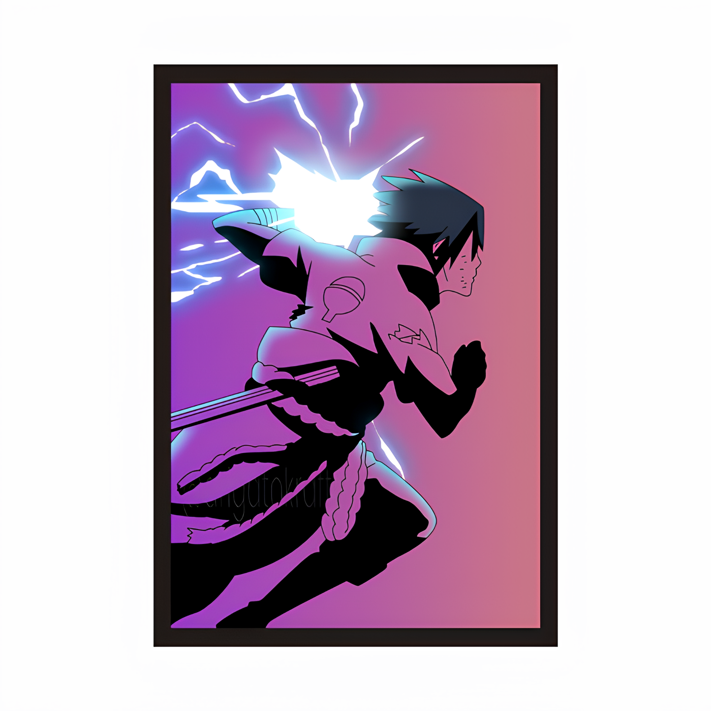 Sasuke Chidori Technique Framed Poster