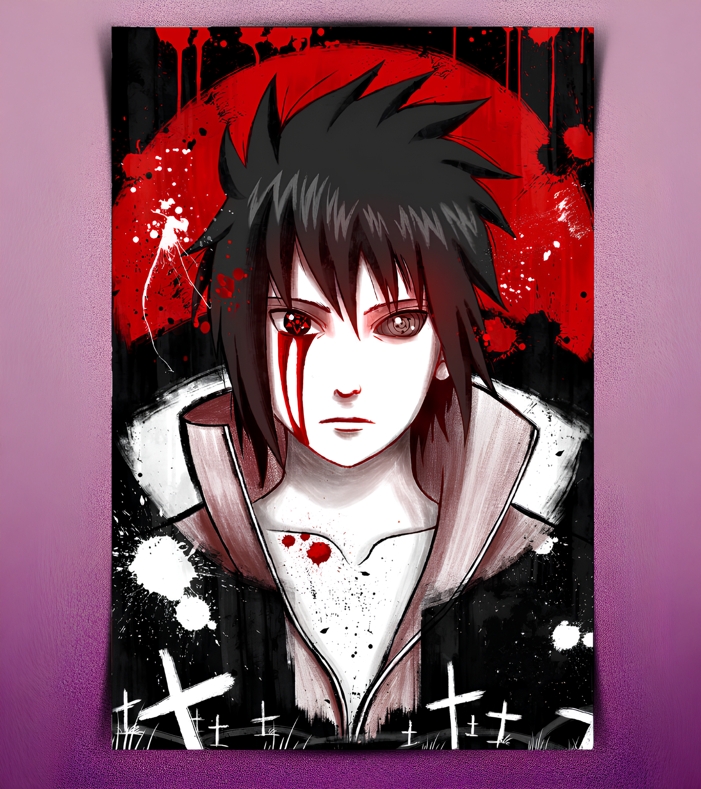 Sasuke Monochromatic Wall Poster