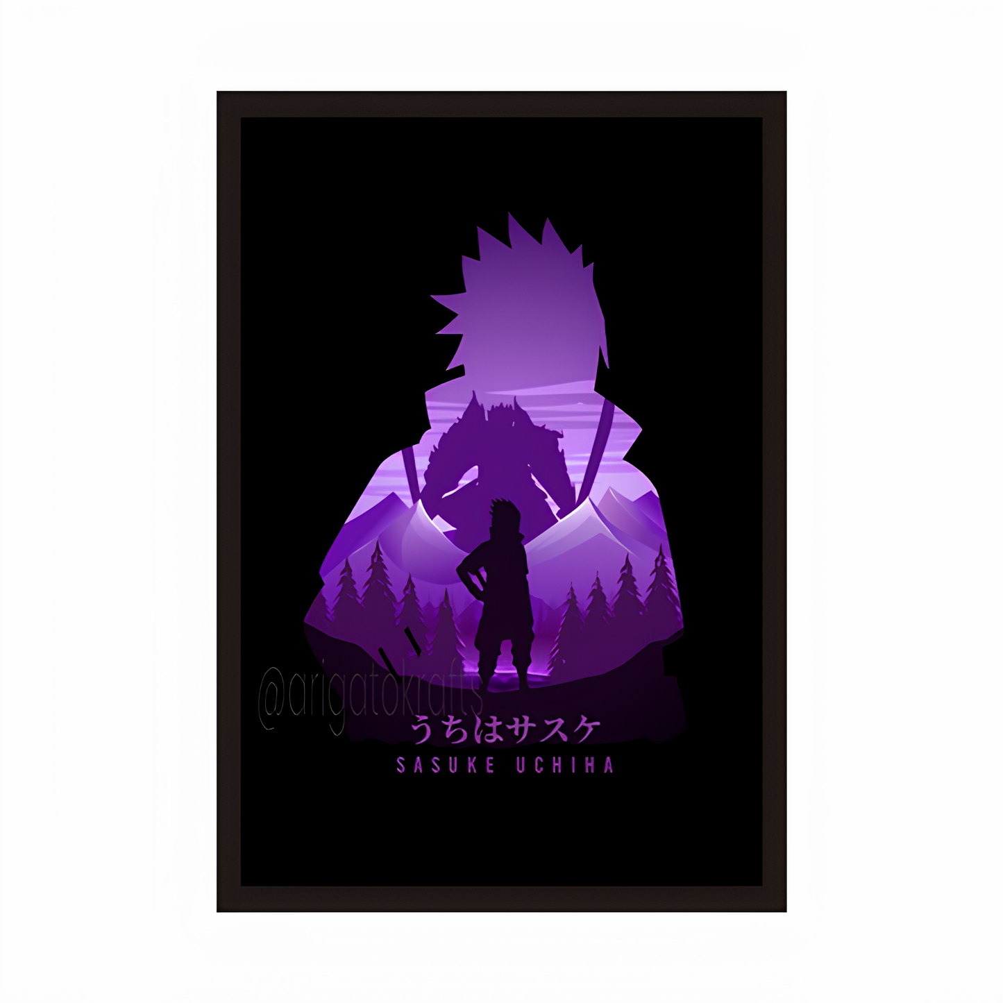 Sasuke Uchiha Custom Portrait Framed Poster