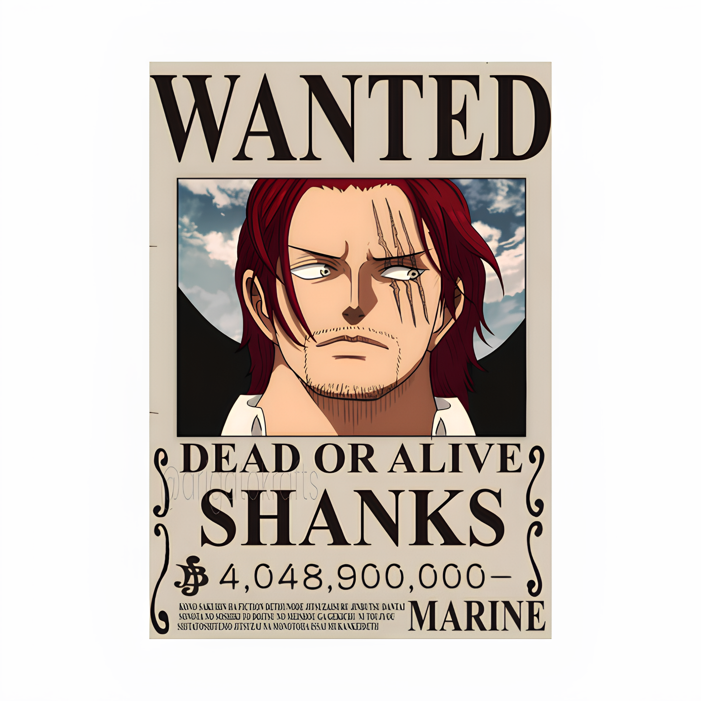 Shanks Wanted Poster