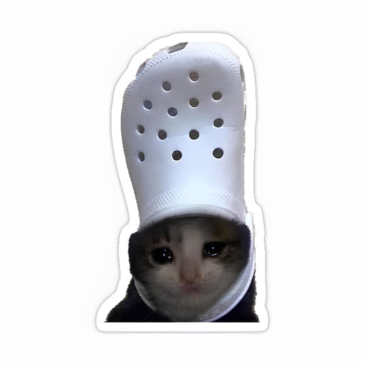 Slipper cat sticker