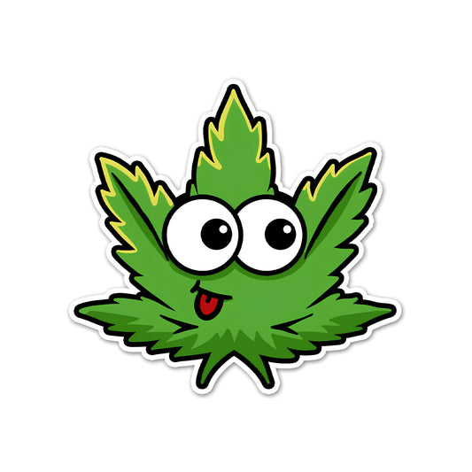 Smiling weed sticker