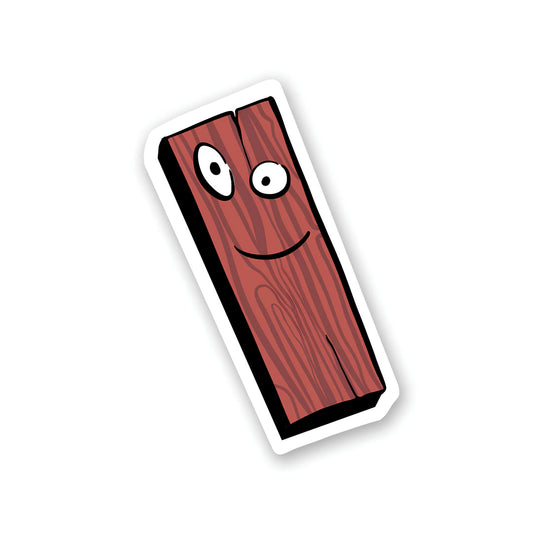 Smiling wood sticker