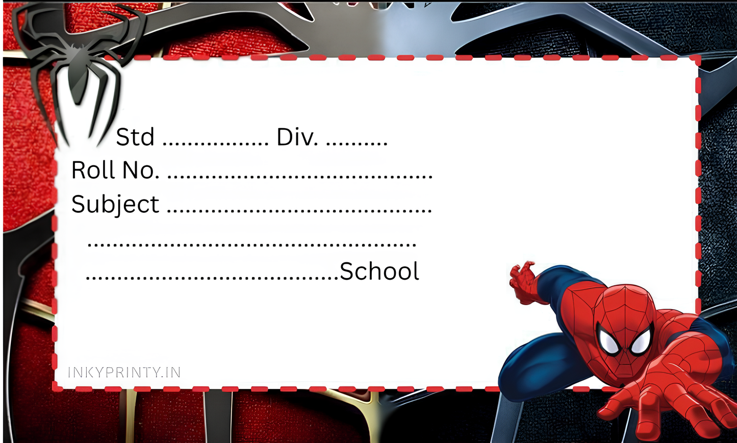 Spiderman Name slip-3
