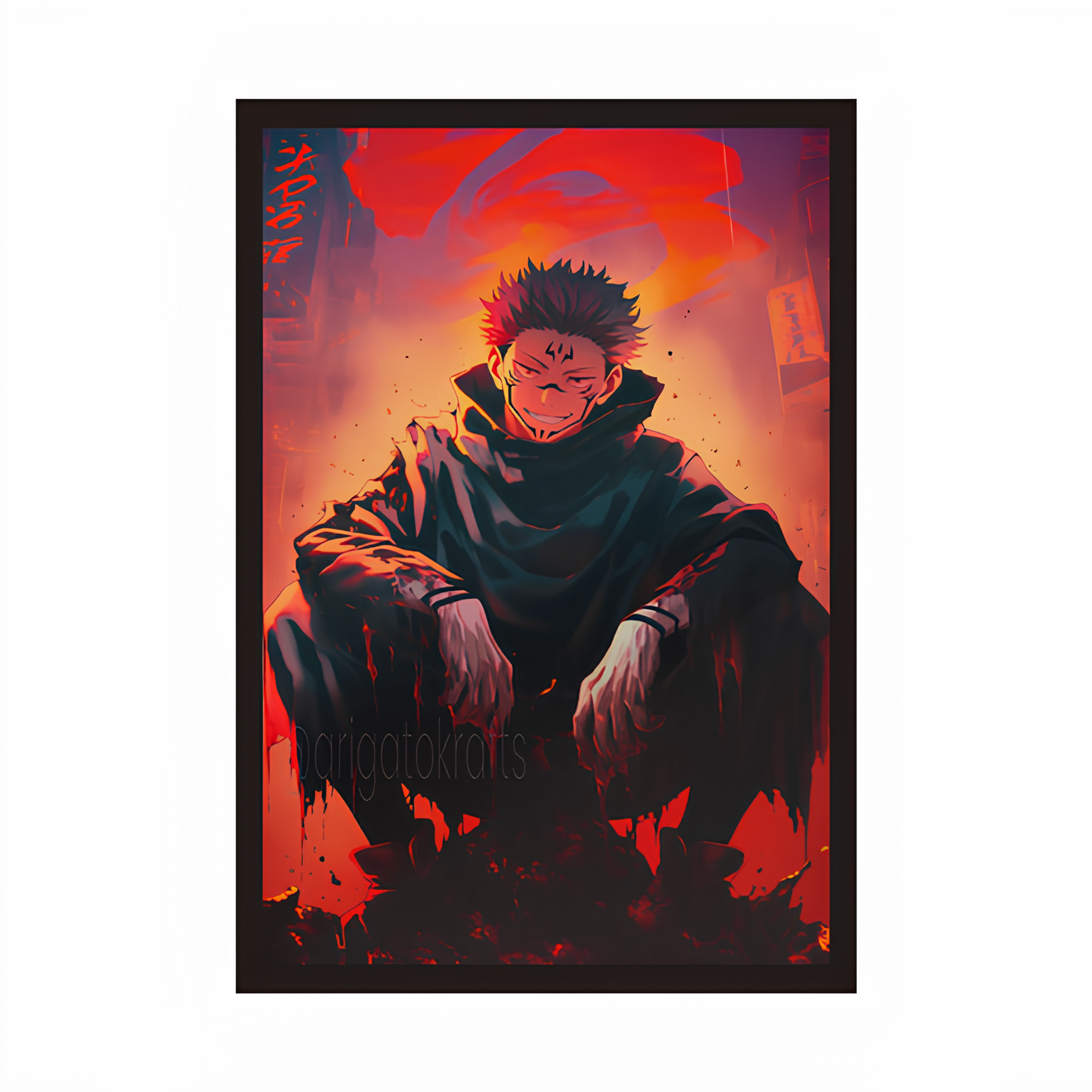 Sukuna Custom Artwork Framed Poster