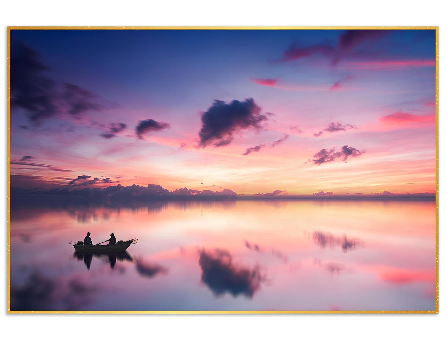 Sunset View of Horizon Floating Canvas Wall Painting