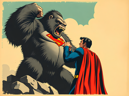 Super Kingkong Vs Superman Poster