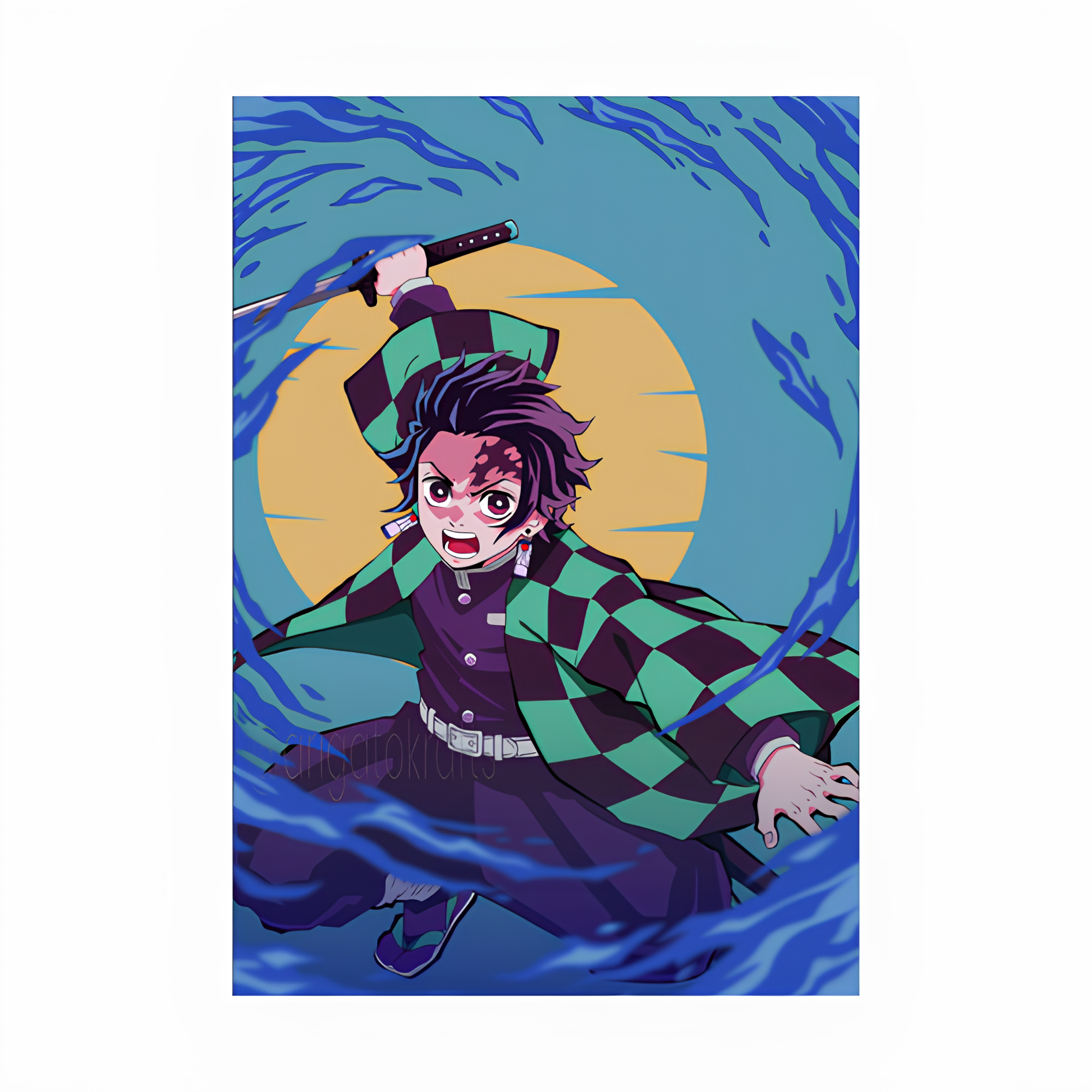 Tanjrip Tanjiro Kamado Portrait Poster โ Inkyprinty.in