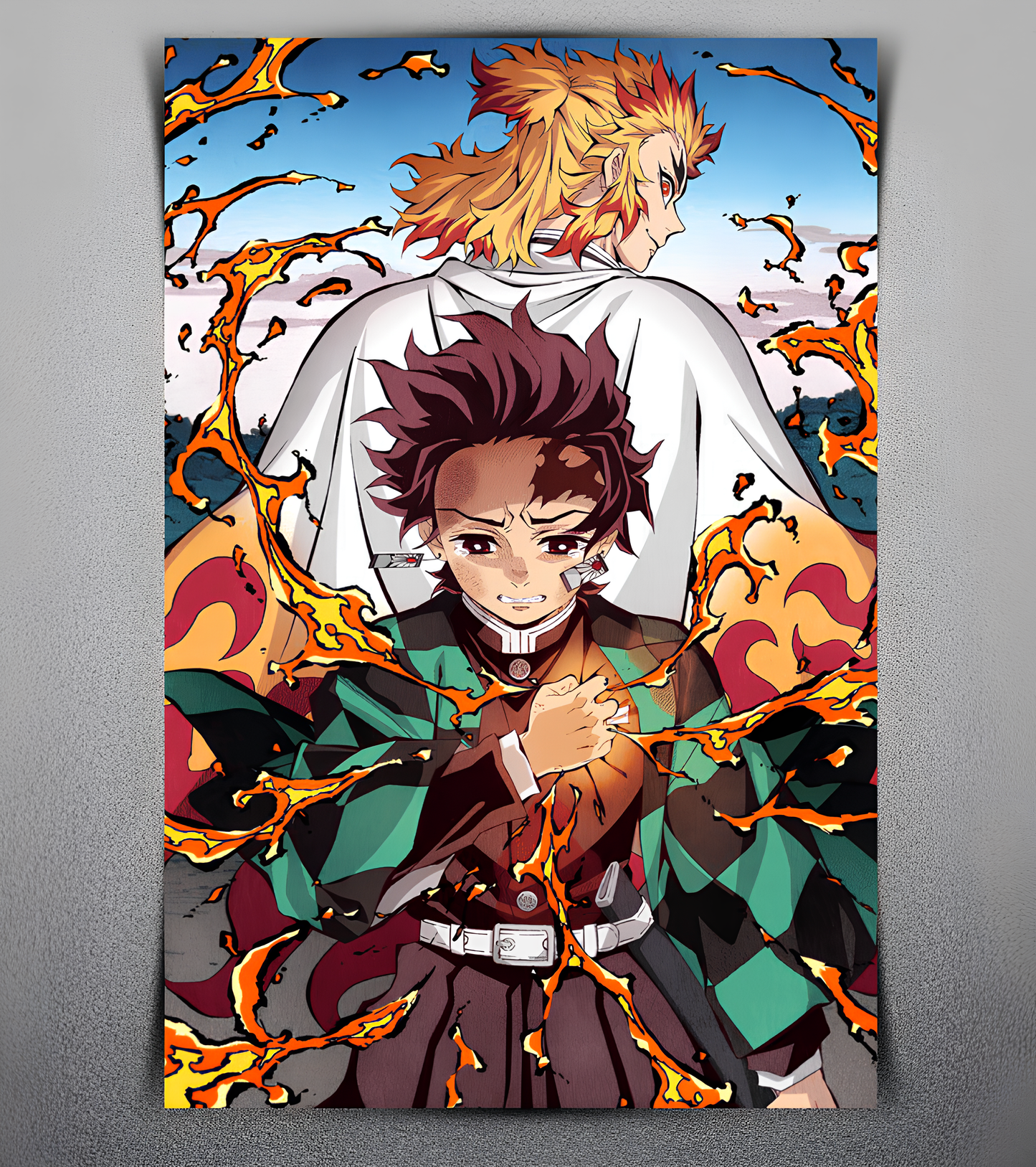 Tanjiro & Rengoku Wall Poster