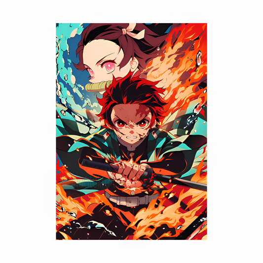 Tanjiro and Nezuko Potrait Poster