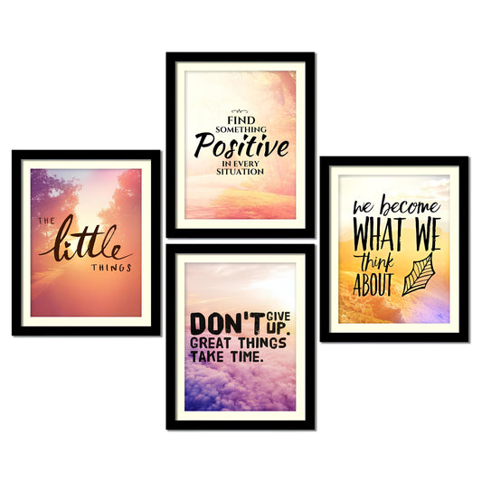 The Little Things Quotes Premium Wall Frame Set of Four